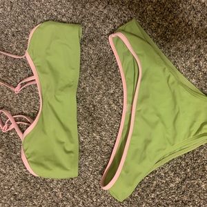 Pastel pink/green bikini